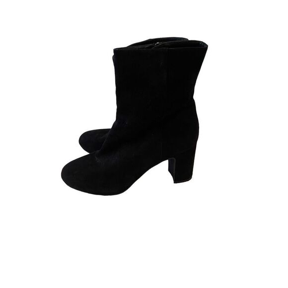 Stuart Weitzman Women's Black Clasic Gianella Block Heels Ankle Boots Size 39.5 - Picture 1 of 14